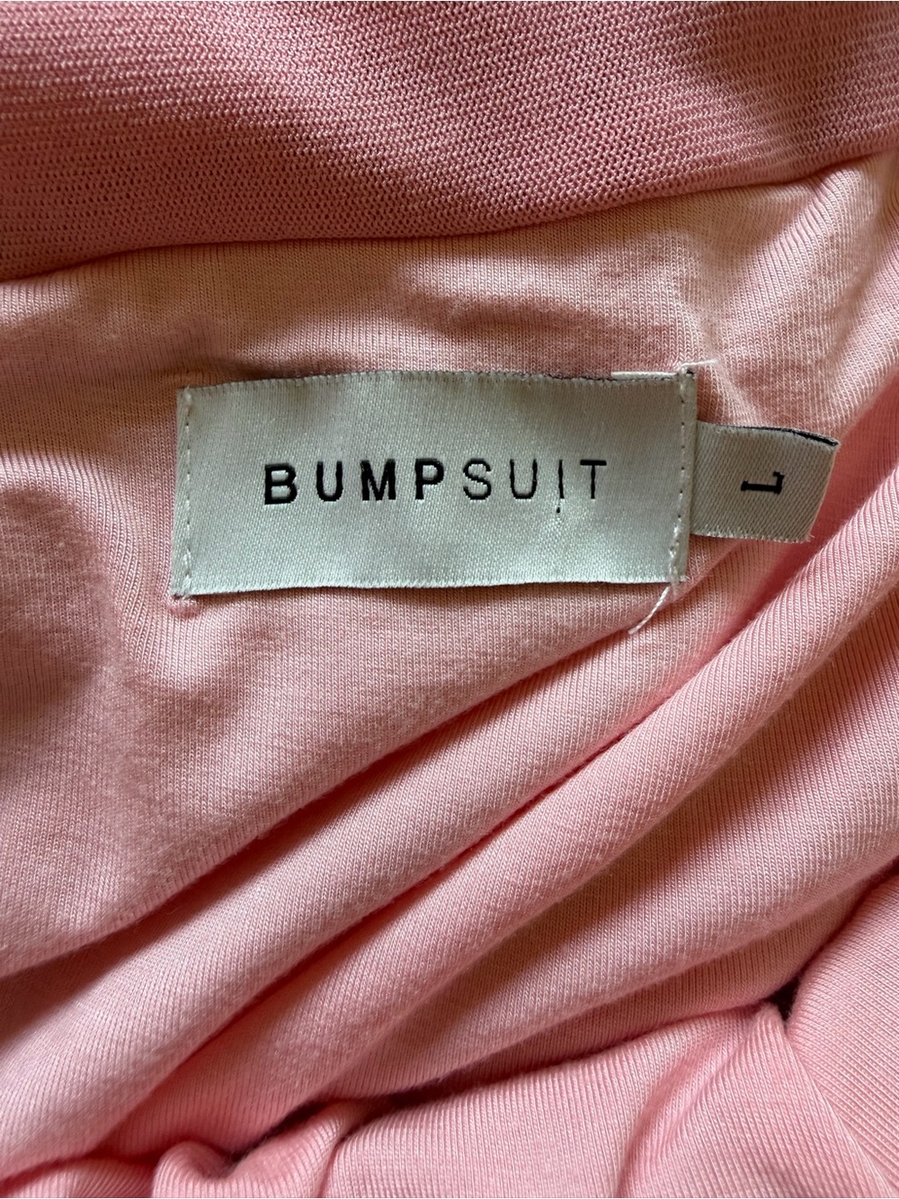 Jasmine Tookes x BUMPSUIT Off Shoulder Soft Mesh Maxi Dress Pink L - Picture 7 of 10